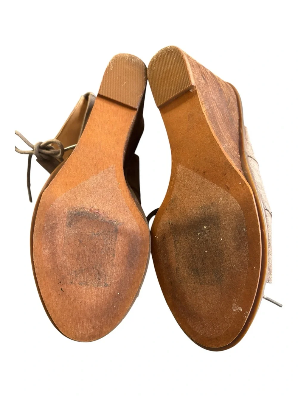 Melrose and Market lace-up taupe faux Swede wedge lace up shoe Size 10M